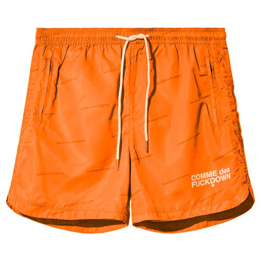 Comme Des Fuckdown Orange Polyester Men Swim Short Comme Des Fuckdown Chocolate
