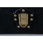 Dolce & Gabbana Black Leather Gold Metal Mini Women Purse Bag Lucia Wallet VAS12392