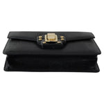 Dolce & Gabbana Black Leather Gold Metal Mini Women Purse Bag Lucia Wallet VAS12392