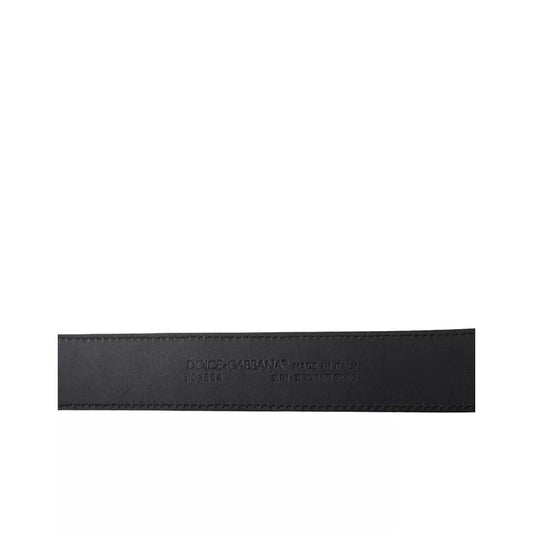 Dolce & Gabbana Black Exotic Leather Gold Metal Buckle Belt BEL64642-95