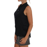 Versace Jeans Black Sleeveless Viscose Blouse Top Blouse Top