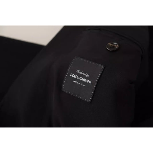 Dolce & Gabbana Black Wool Slim Fit Coat Jacket Blazer JKT2841-48