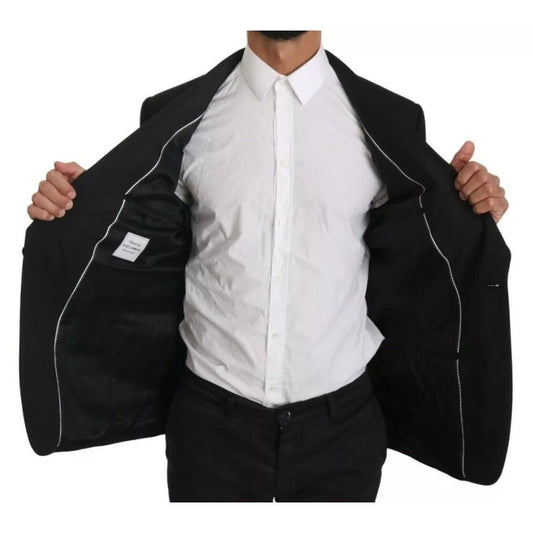 Dolce & Gabbana Black Single Breasted Formal Coat Blazer KOS1621-52