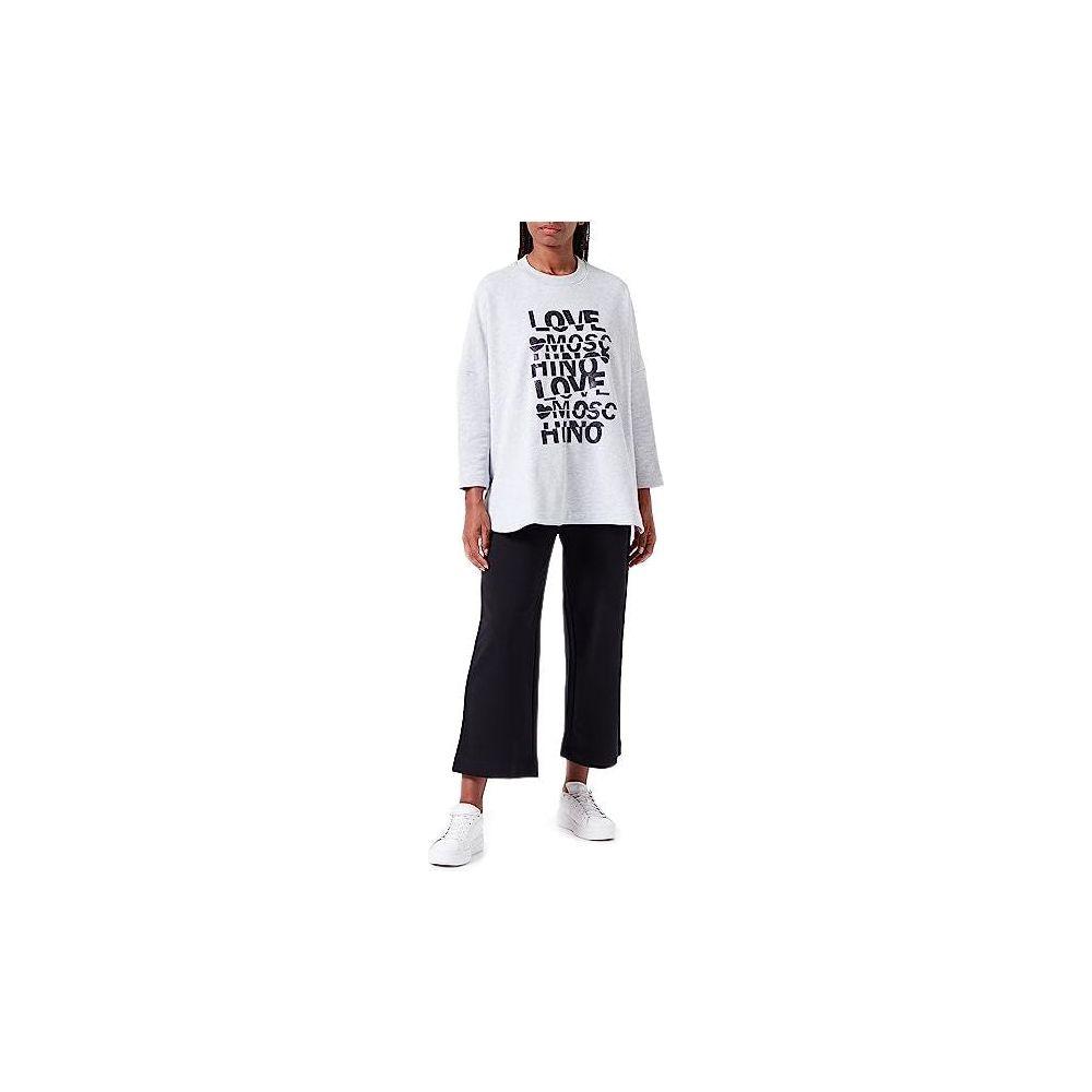 Love Moschino Gray Cotton Women's Oversized Sweatshirt