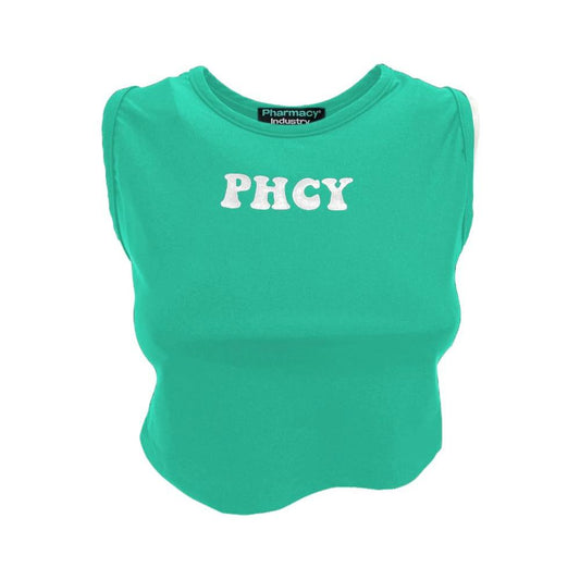 Pharmacy Industry Sleeveless Lycra Logo Print Top – Emerald Green Pharmacy Industry Light Sea Green
