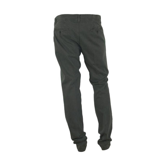 Made in Italy Elegant Gray Italian Cotton Trousers Made in Italy Dark Slate Gray