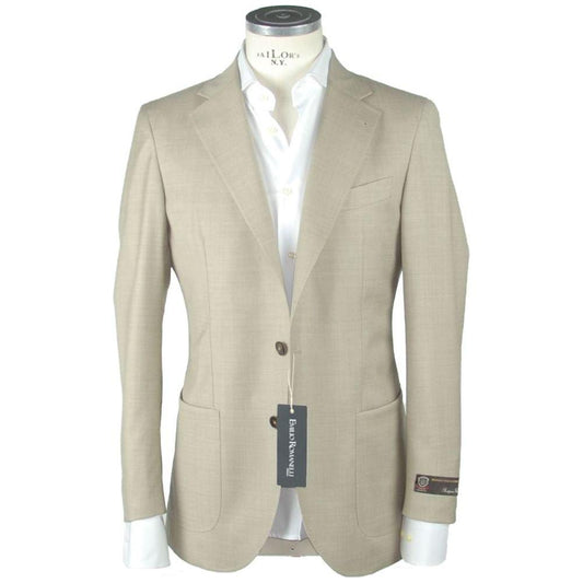 Emilio Romanelli Beige Wool Men's Blazer Emilio Romanelli Gray