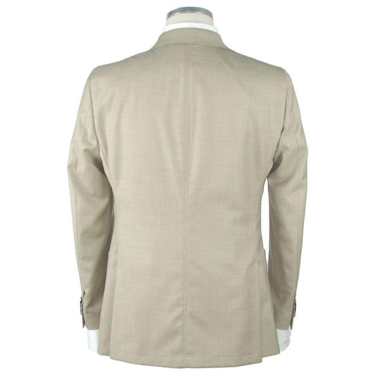 Emilio Romanelli Beige Wool Men's Blazer Emilio Romanelli Gray