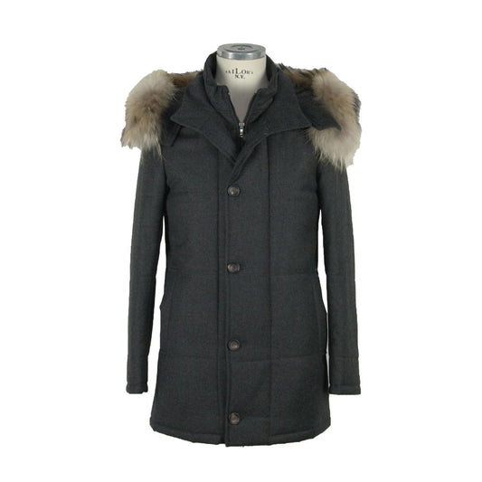 Made in Italy Elegant Italian Wool-Cashmere Blend Jacket Made in Italy Dark Slate Gray