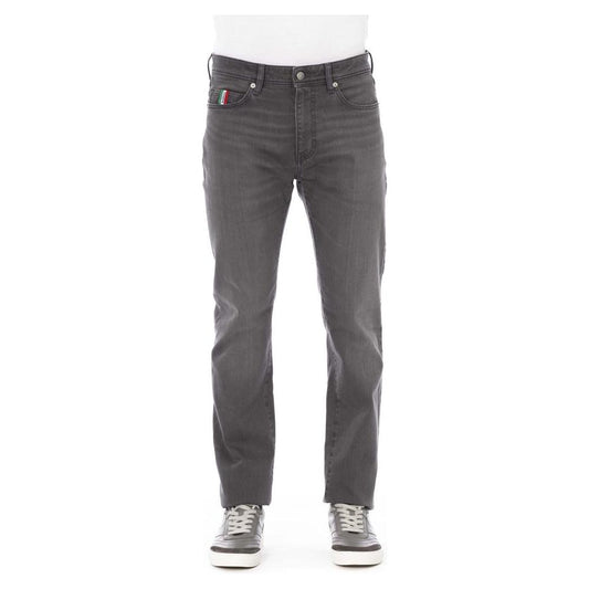 Baldinini Trend Gray Cotton Men Jeans Baldinini Trend Dim Gray