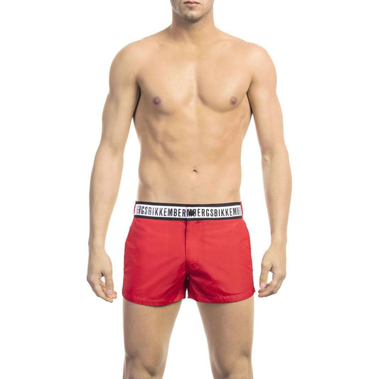 Bikkembergs Red Polyamide Men Swim Short Bikkembergs Tan