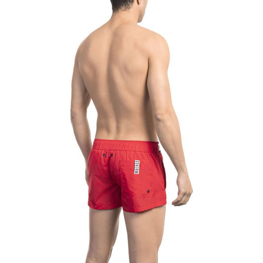 Bikkembergs Red Polyamide Men Swim Short Bikkembergs Rosy Brown