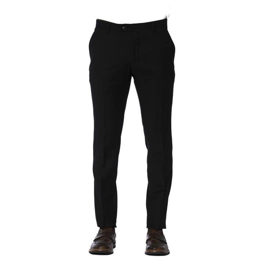 Trussardi Black Wool Men Pants Trussardi Black