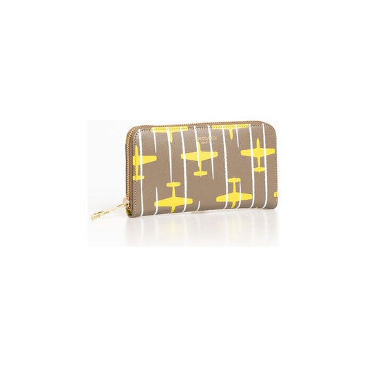 Trussardi Beige Leather Women Wallet Wallet Trussardi Antique White