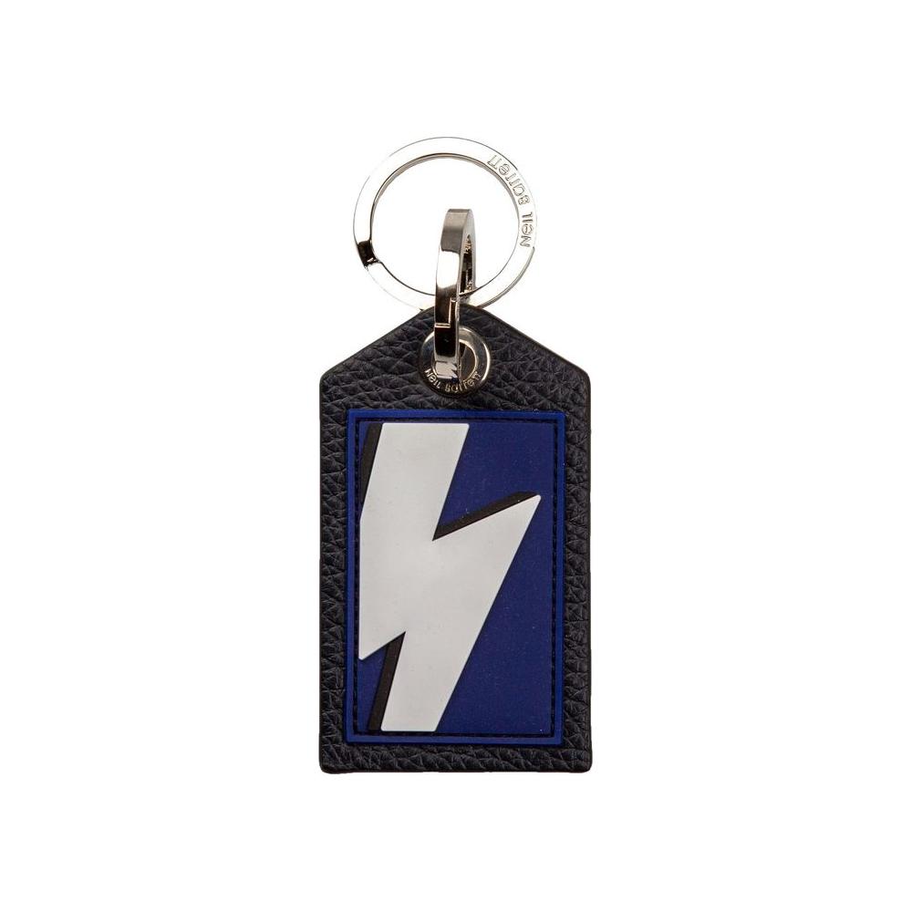 Neil Barrett Blue Leather Men Keychain