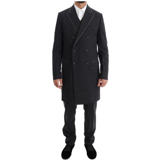 Dolce & Gabbana Elegant Gray Double Breasted Wool Suit Suit Dolce & Gabbana Dark Slate Gray