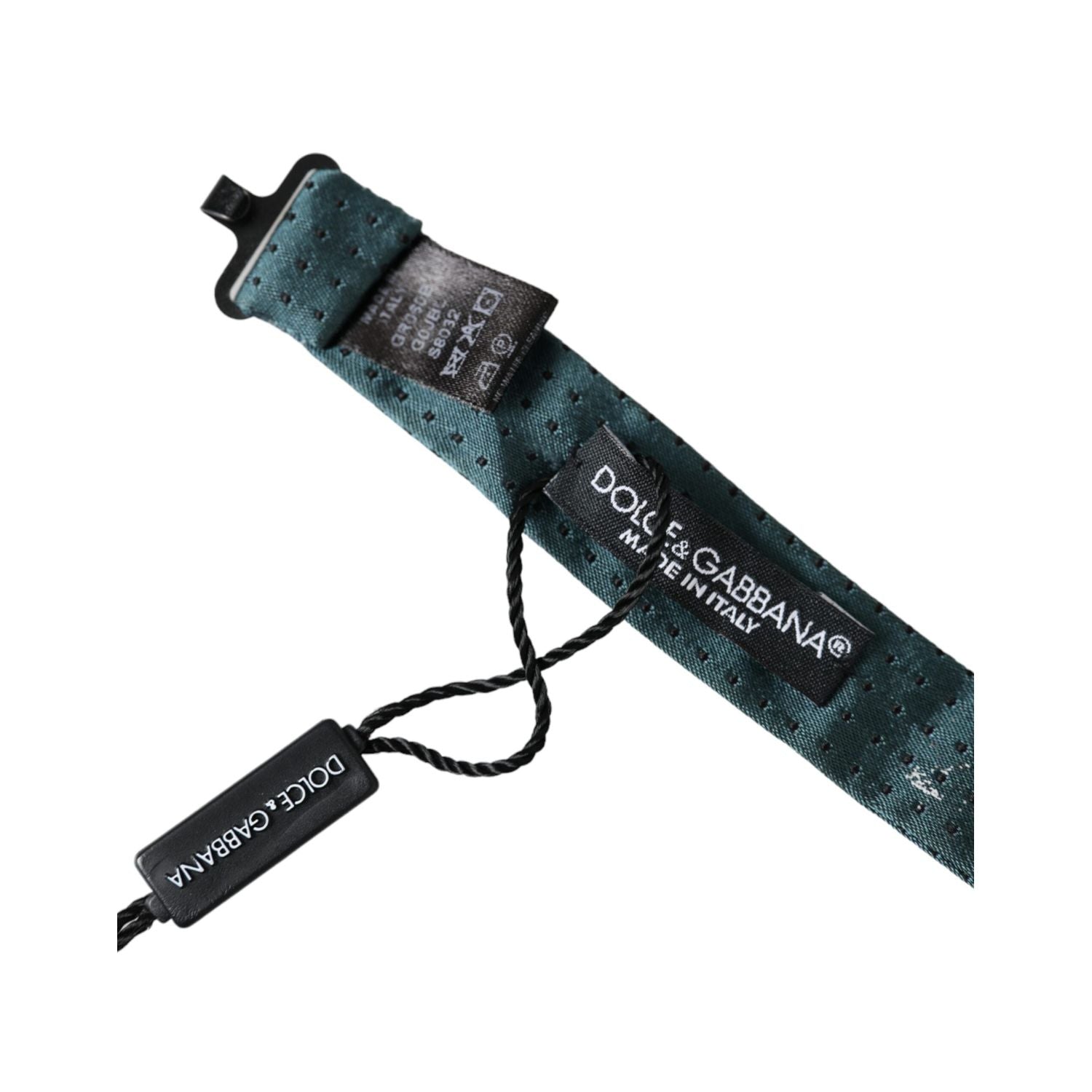 Dolce & Gabbana Green Silk Fantasy Adjustable Neck Men Papillon Bow Tie