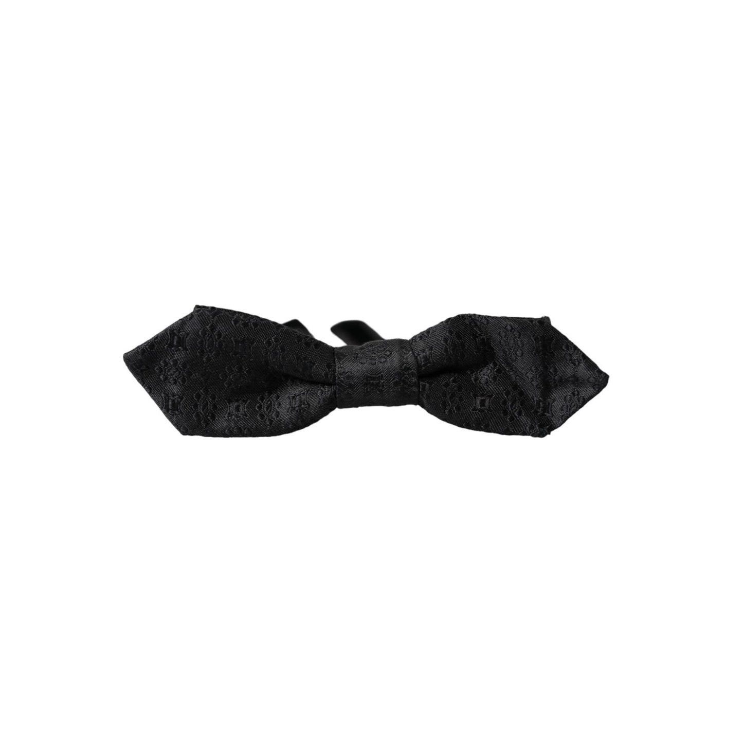 Dolce & Gabbana Black Silk Fantasy Adjustable Neck Men Bow Tie