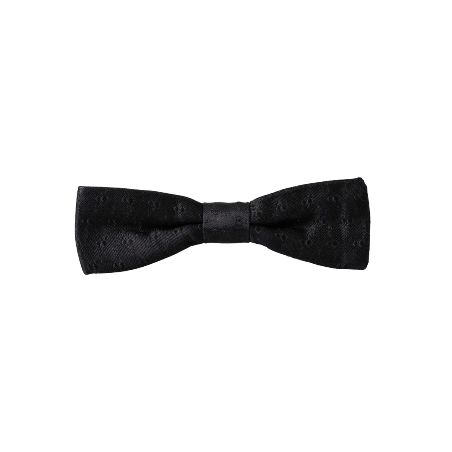 Dolce & Gabbana Black Silk Patterned Adjustable Neck Men Bow Tie