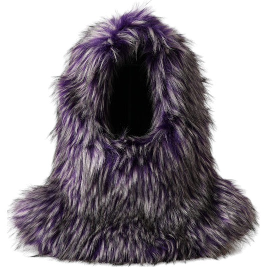 Dolce & Gabbana Purple Faux Fur Whole Head Wrap Hat Dolce & Gabbana Dark Slate Gray