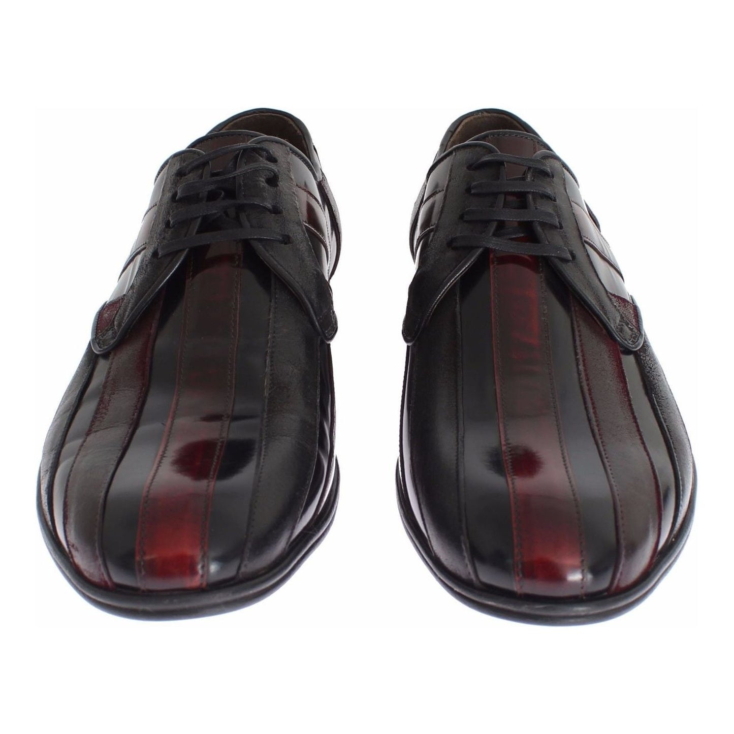 Dolce & Gabbana Black Bordeaux Leather Dress Formal Shoes Dress Shoes