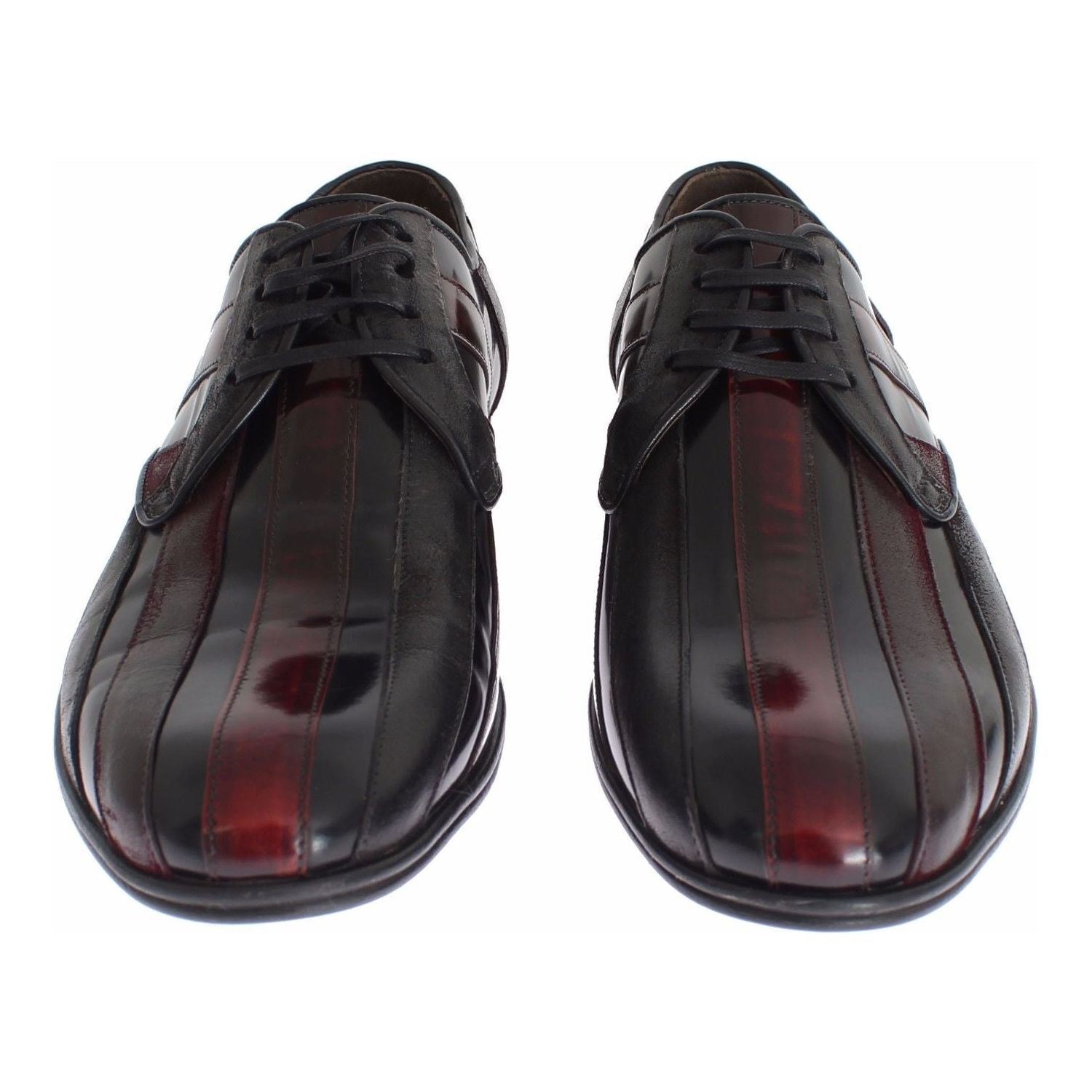 Dolce & Gabbana Black Bordeaux Leather Dress Formal Shoes