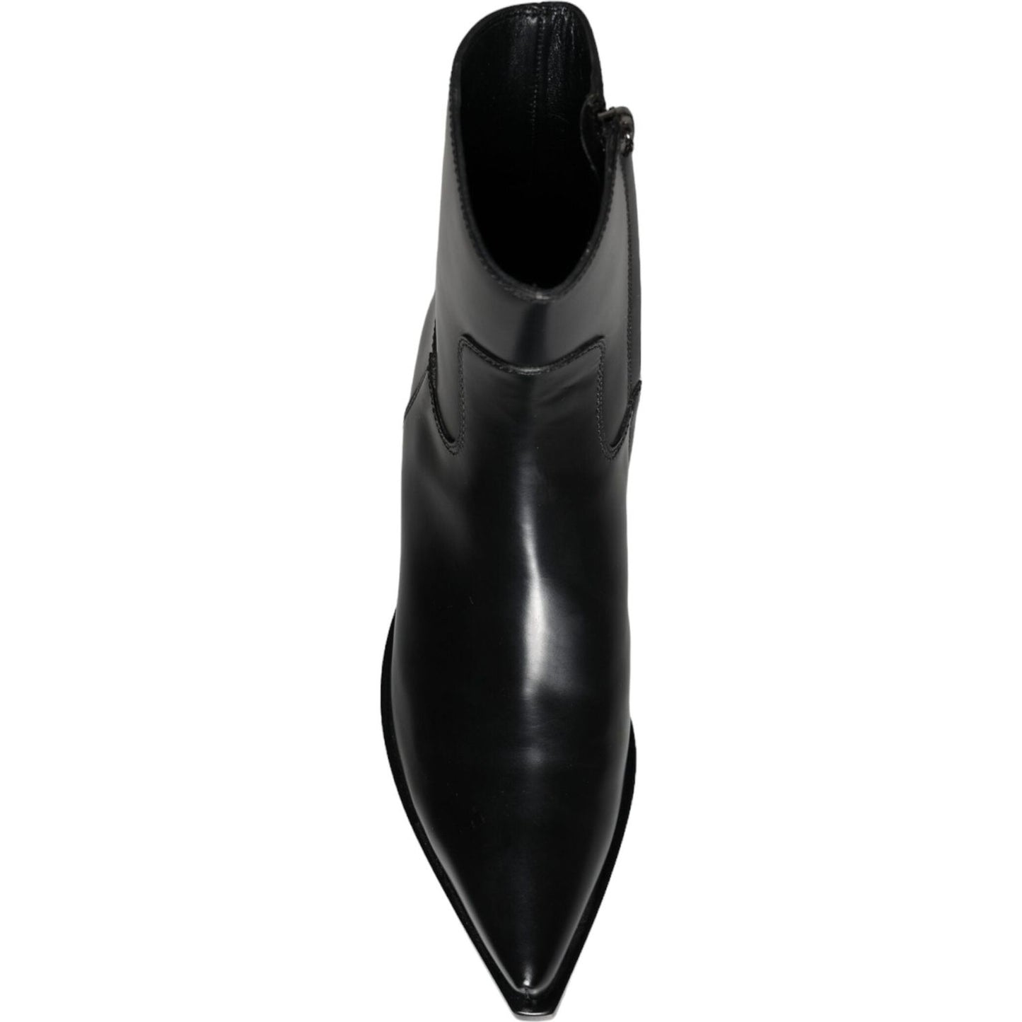 Dolce & Gabbana Black Leather Ankle Boots Booties Shoes