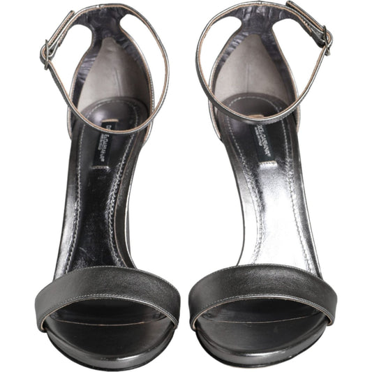 Dolce & Gabbana Silver KEIRA Heels Ankle Strap Sandals Shoes Dolce & Gabbana Dark Slate Gray