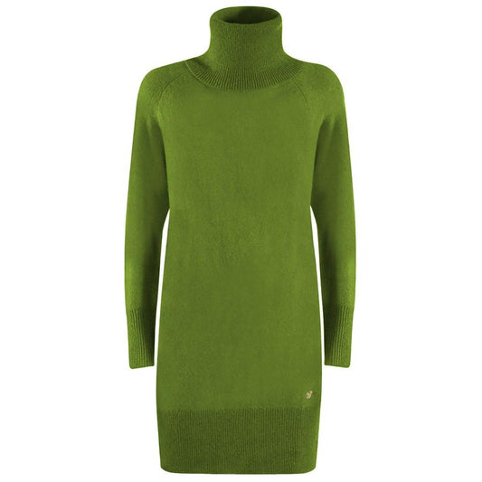 Yes Zee Green Viscose Dress Yes Zee Dark Olive Green