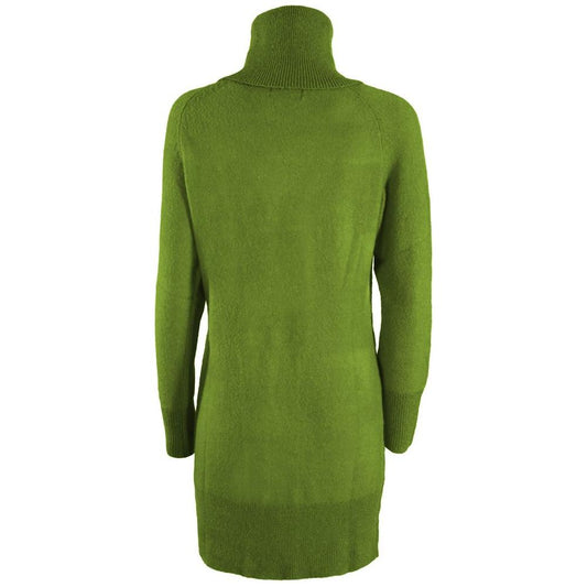 Yes Zee Green Viscose Dress Yes Zee Dark Olive Green