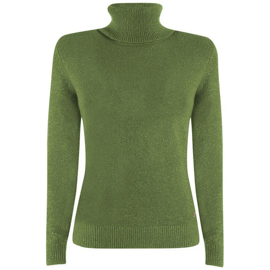 Yes Zee Green Viscose Sweater Yes Zee Dark Olive Green