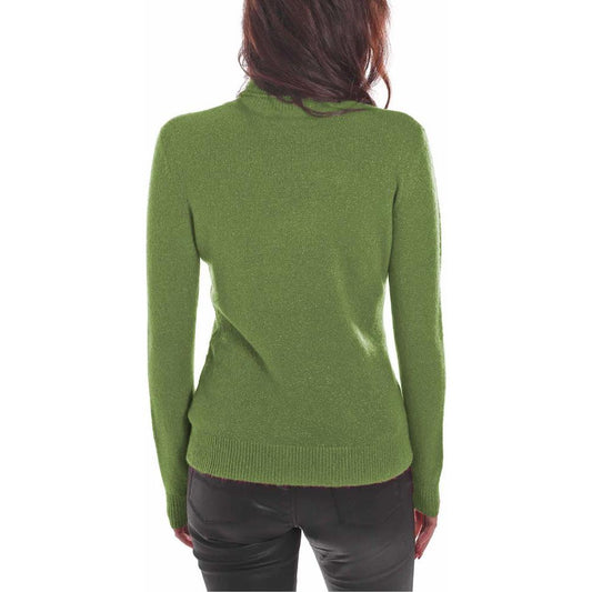 Yes Zee Green Viscose Sweater Yes Zee Dark Olive Green
