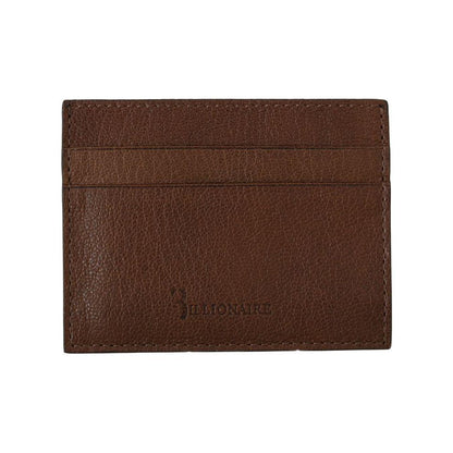 Billionaire Italian Couture Brown Leather Cardholder Wallet