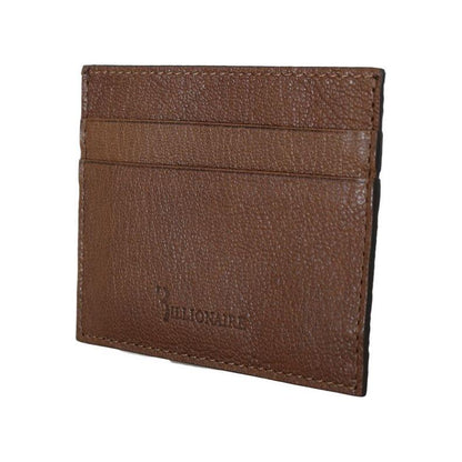 Billionaire Italian Couture Brown Leather Cardholder Wallet