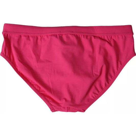 Dolce & Gabbana Pink Nylon DG Logo Beachwear Brief Swimwear Men Dolce & Gabbana Maroon