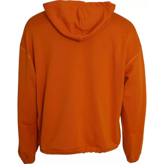 Dolce & Gabbana Orange Hooded Pullover Sweatshirt Sweater Dolce & Gabbana Firebrick