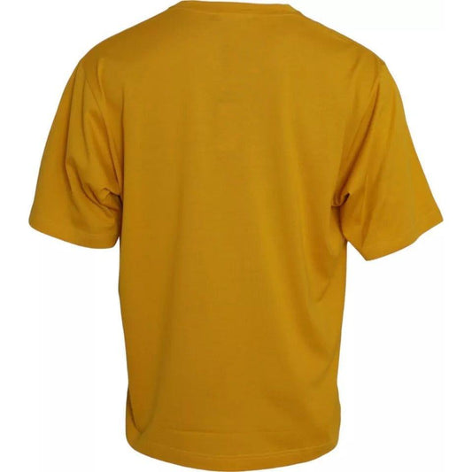 Dolce & Gabbana Dark Yellow Logo Cotton Round Neck T-shirt Dolce & Gabbana Dark Goldenrod