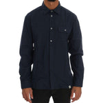 John Galliano Elegant Blue Cotton Casual Shirt John Galliano Black