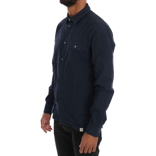 John Galliano Elegant Blue Cotton Casual Shirt John Galliano Dark Slate Gray
