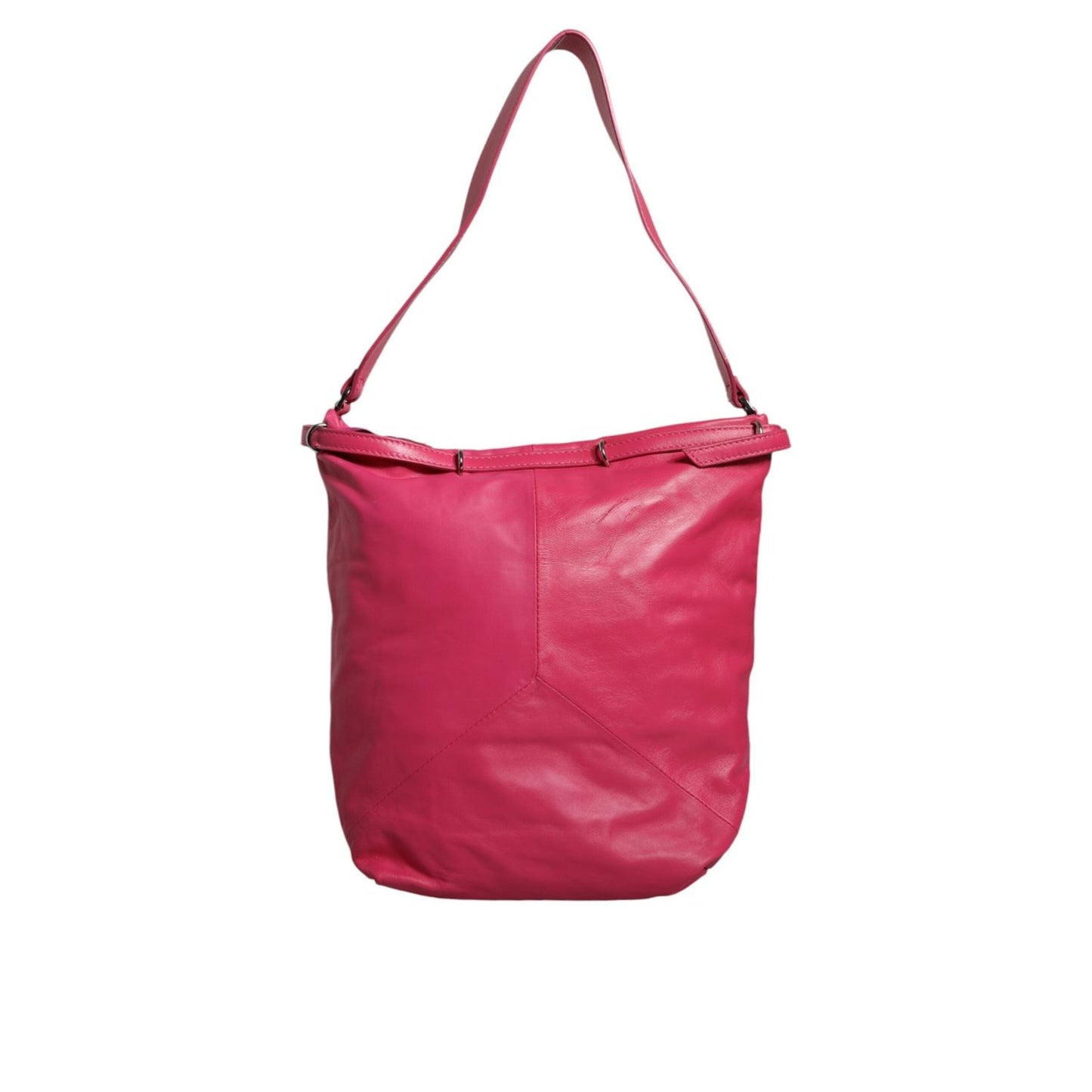 Patrizia Pepe Fuchsia Pink Leather Shoulder Purse Tote Bag BAG1553
