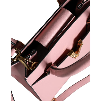 Versace Pink Small Top Handle Grainy Calf Leather Crossbody Bag