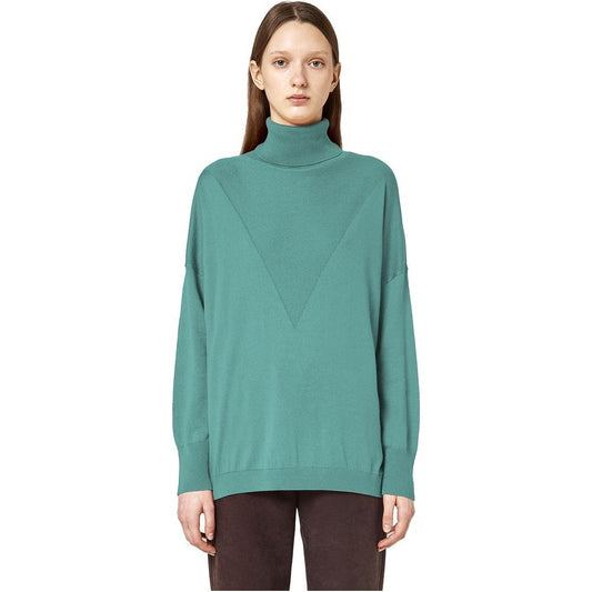 Alpha Studio Green Silk Sweater Alpha Studio Cadet Blue
