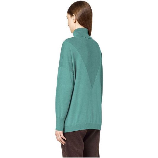 Alpha Studio Green Silk Sweater Alpha Studio Cadet Blue