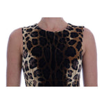 Dolce & Gabbana Sleeveless Leopard Mini Sheath Dress Dolce & Gabbana Black