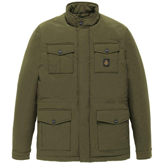 Refrigiwear Green Nylon Men Jacket Refrigiwear Dark Olive Green