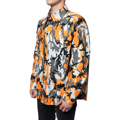 Dolce & Gabbana Multicolor Camouflage Cotton Denim Collared Jacket 1728,67345645728,Clothing,Denim Jackets - Jackets & Coats - Clothing,Dolce & Gabbana,IT42 | XS,Jackets & Coats - Clothing,Jackets - Men - Clothing,Material: 100% Cotton,Men,Multicolor,New
