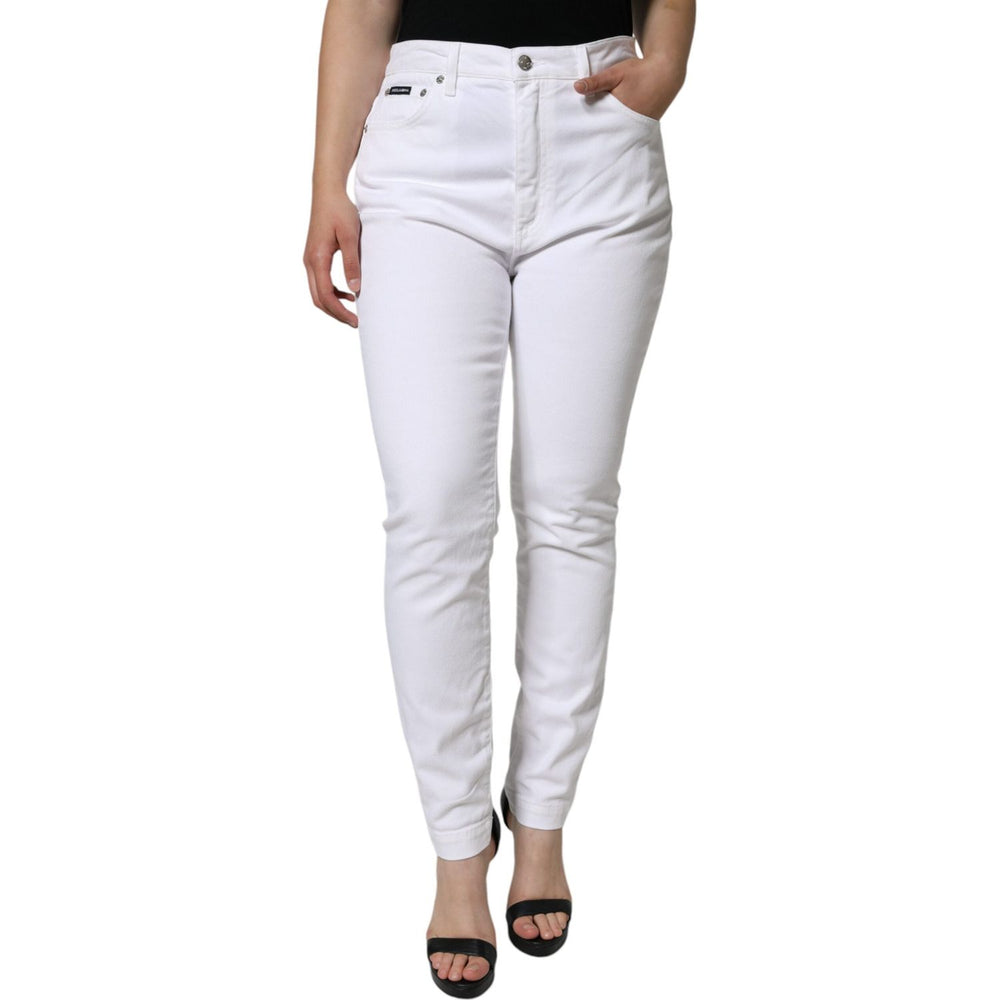 Dolce & Gabbana White Cotton Stretch AUDREY Skinny Jeans PAN75546-46