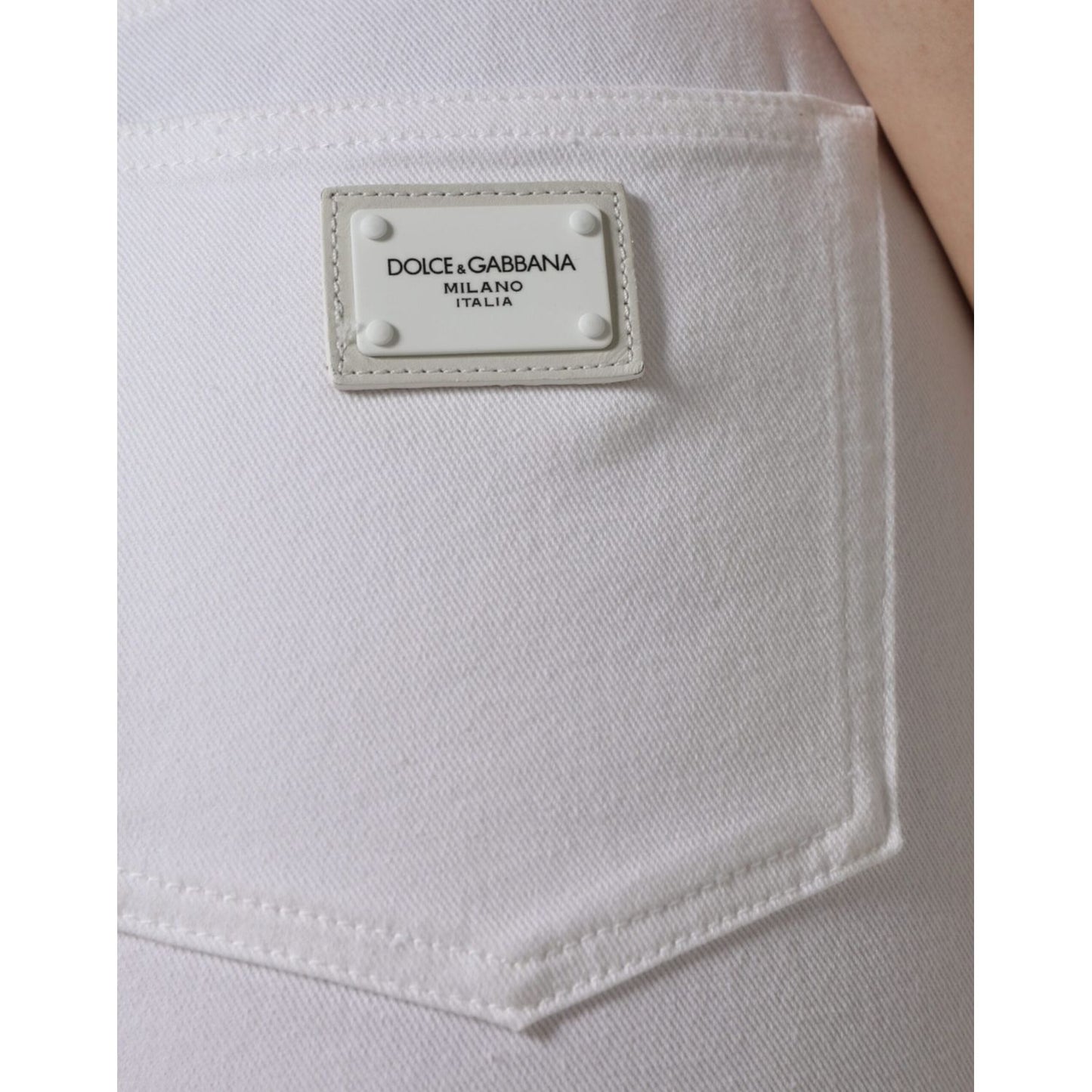 Dolce & Gabbana White Cotton Stretch AUDREY Skinny Jeans PAN75546-46
