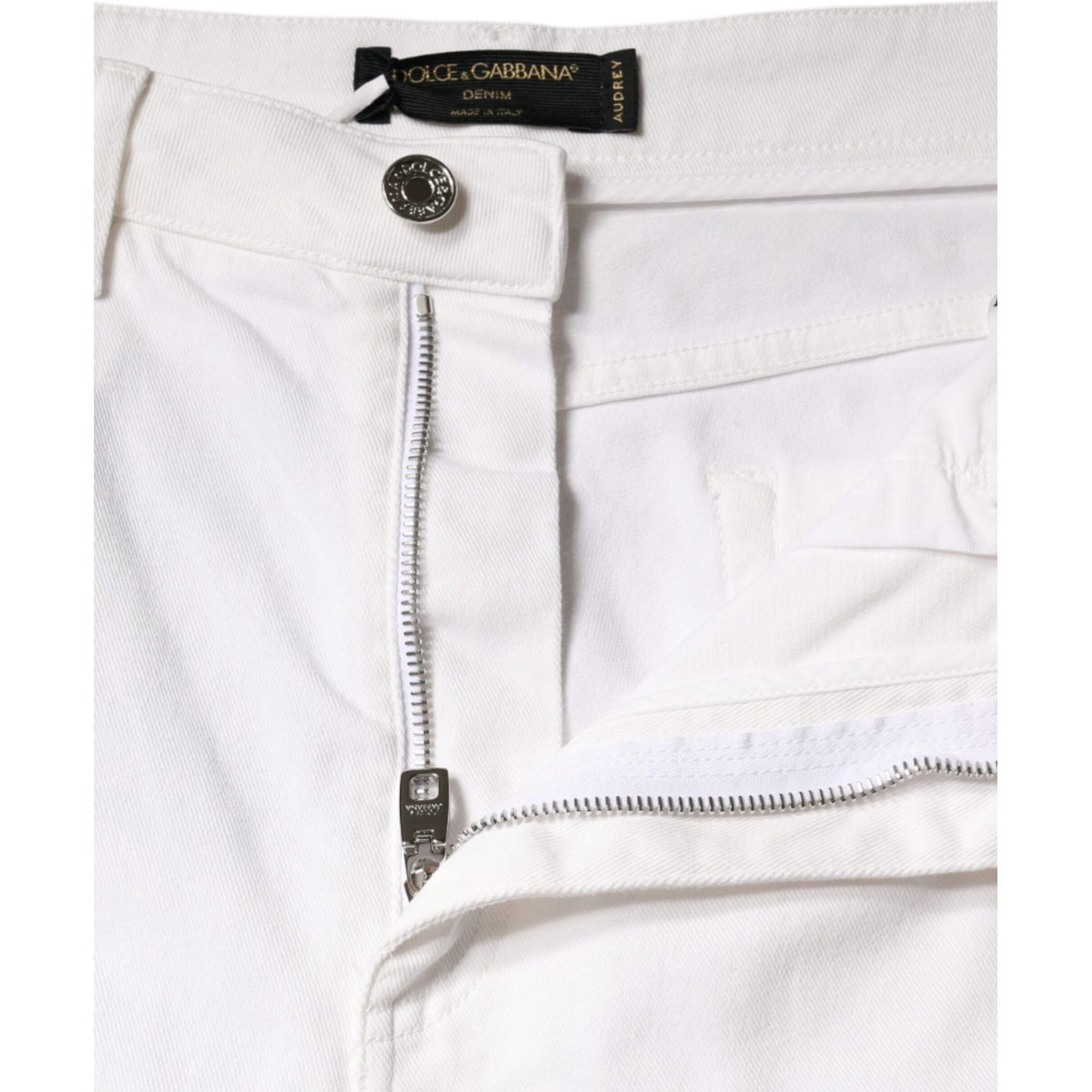 Dolce & Gabbana White Cotton Stretch AUDREY Skinny Jeans PAN75546-46