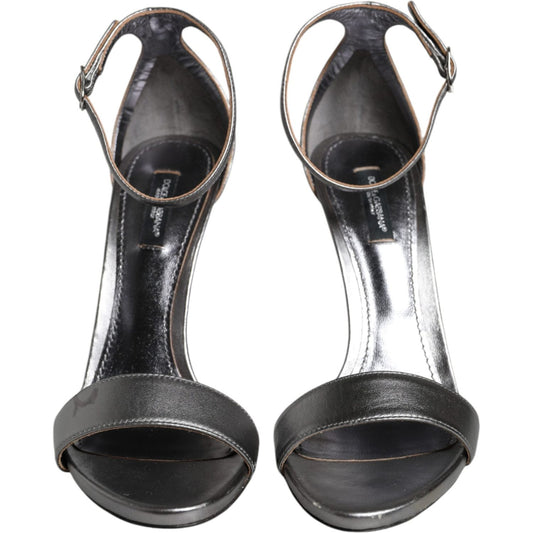 Dolce & Gabbana Silver KEIRA Heels Ankle Strap Sandals Shoes Dolce & Gabbana Dark Slate Gray